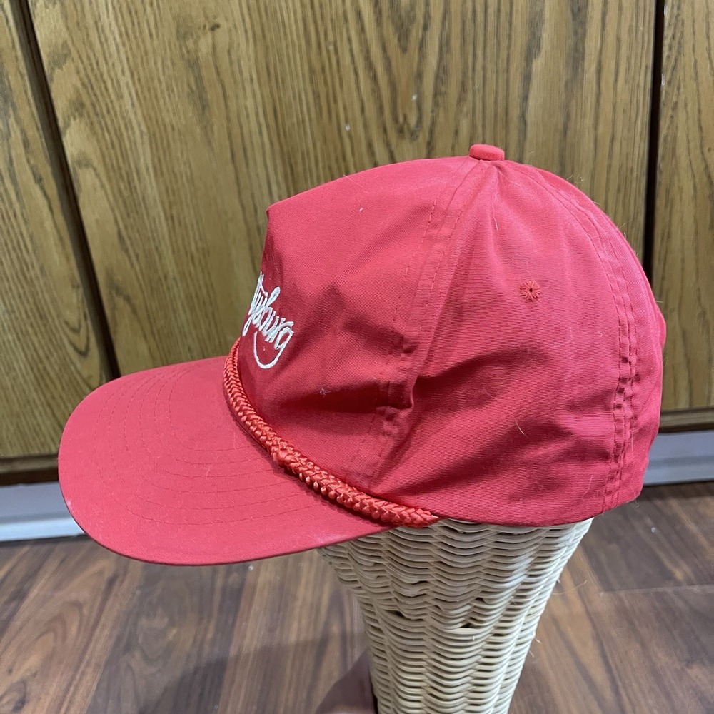 Vintage Gettysburg Red Hat Snapback Trucker Cap Rope Embroidered Script Font‎ - Picture 5 of 7
